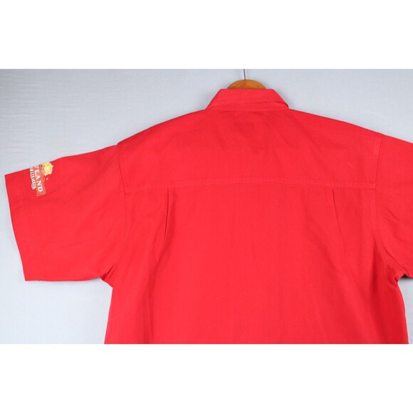 Cafe Pilon Extreme Espresso Coffee Button Shirt Red Size Medium Promo Employee - Picture 13 of 16